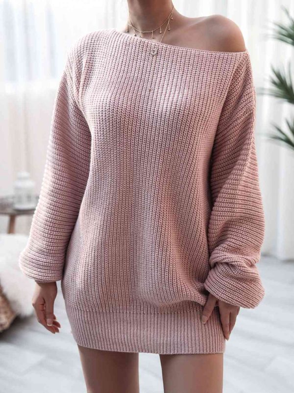 Rib-Knit Mini Sweater Dress For Cheap - Image 5