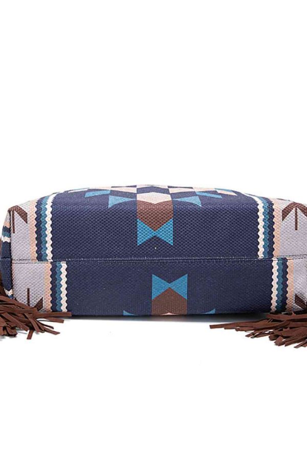 Geometric Canvas Tote Bag Hot on Sale - Image 3