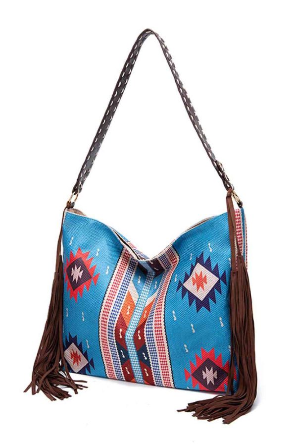 Geometric Canvas Tote Bag Hot on Sale - Image 5