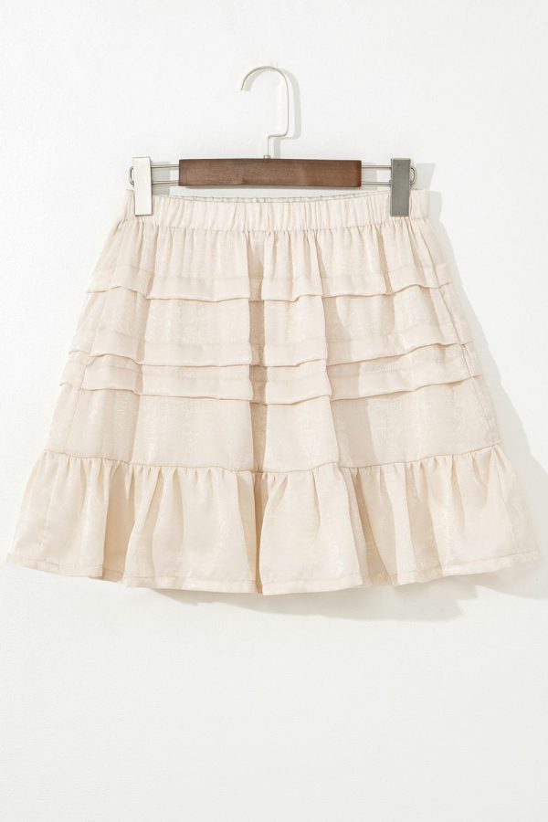 Ruffled Hemline Elastic Waist Mini Skirt Online Hot Sale - Image 5
