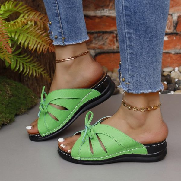 Tied Open Toe Low Heel Sandals Supply