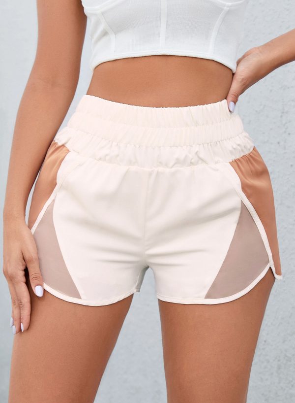 Color Block Wide Waistband Shorts Online now