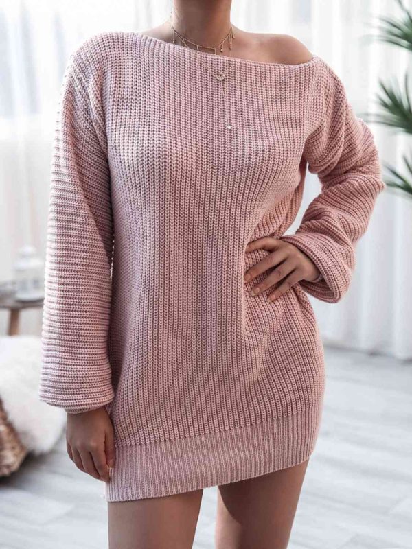 Rib-Knit Mini Sweater Dress For Cheap - Image 4