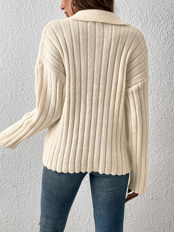 Johnny Collar Long Sleeve Sweater Online - Image 2